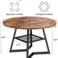 Industrial Round 47.2 Inch Dining Table With Storage