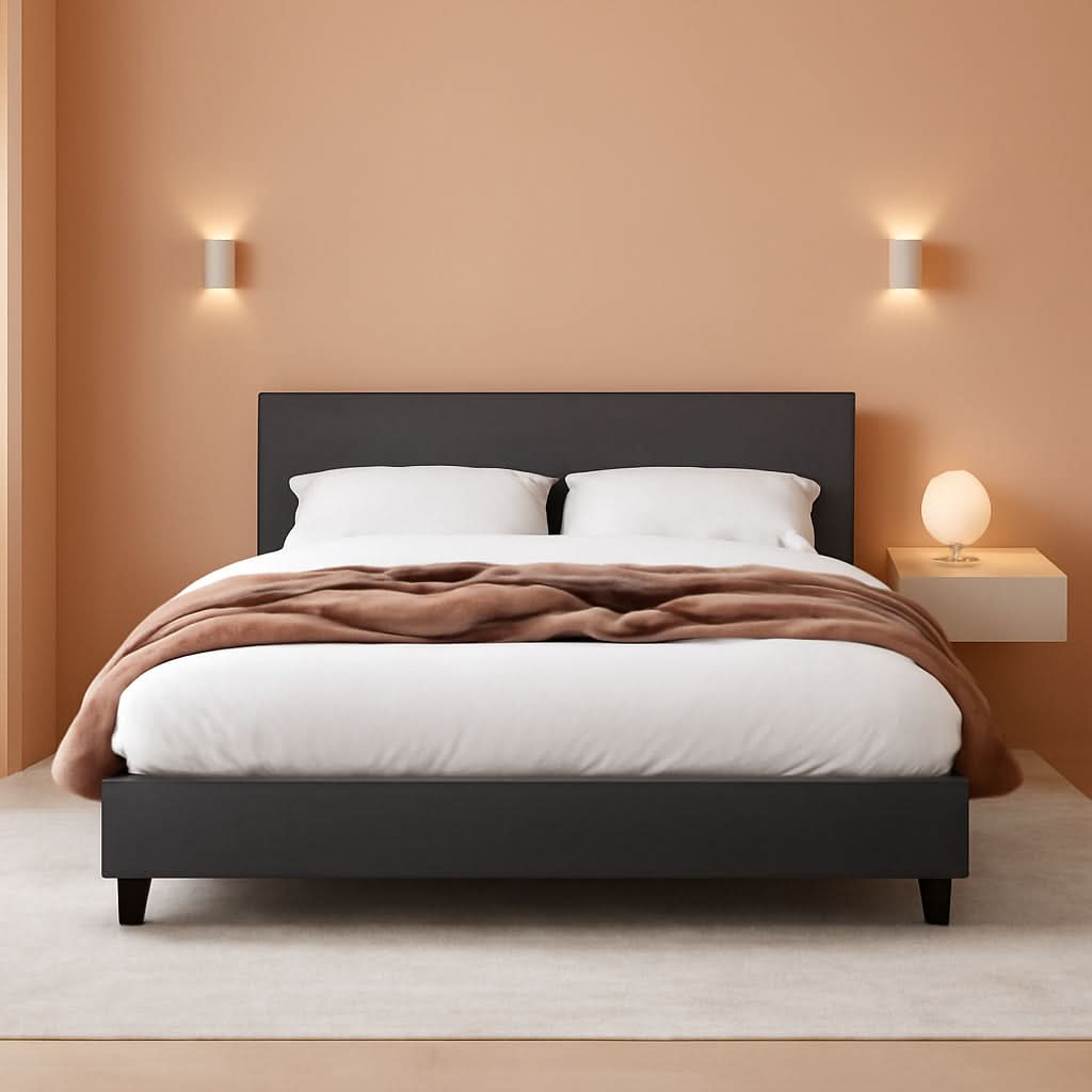 Queen Bed Frame With Adjustable Headboard Upholstered