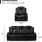 Black Leather Reclining Sofa Set With LED Light Living Room