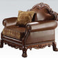 Three-Piece Living Room Set Cherry Oak Sofa Loveseat Chair