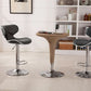 Masaccio Grey Leatherette Airlift Swivel Barstool Set of 2