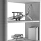 Silver Industrial Metal Bookcase Home Office Storage