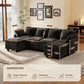 106-Inch Modular Cloud Sofa Black Sectional Modern