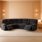 Midnight Grey Corduroy Manual Recliner Sectional Sofa