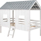 Twin Size White Loft Bed With Windows