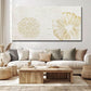 Elegant White Floral Canvas Wall Art 24x48 Inches Wide