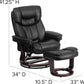 Leathersoft Upholstered Recliner With Ottoman Black
