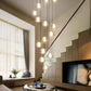 14-Light Gold Chandelier For High Ceiling Hallways