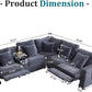 Blue Modular Sectional Sofa With Electric Recliners