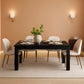 Dining Table Black Farmhouse Rectangular Seats Six-0