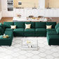 Luxurious Emerald Green Velvet Modular Sleeper Sofa