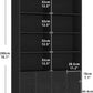 Vintage Black 78.7 Inch Floorstanding Library Bookcase
