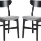 Home Lucca Retro Black And Grey Cushion Dining Chair Set 2