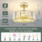 Gold Crystal Ceiling Light 14 Inch Contemporary Style