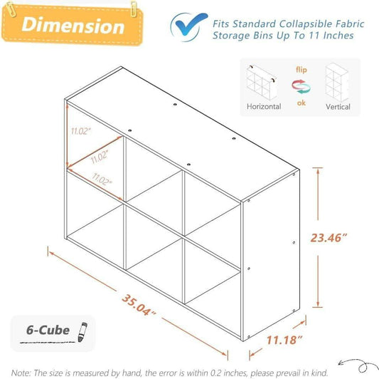 Modularized Cube Organizer Bookcase White Fabric Bins