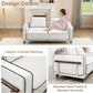 80 Inches Cloudlike Loveseat Sofa White Upholstered