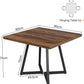 Square Dining Table 31.5in Industrial Rustic Brown