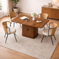 47"-63" Extendable Dining Table Set with 4 Upholstered Chairs, Storage Base, Brown