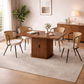 47"-63" Extendable Dining Table Set with 4 Upholstered Chairs, Storage Base, Brown