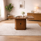 47"-63" Extendable Dining Table Set with 4 Upholstered Chairs, Storage Base, Brown