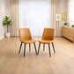 71 Inch Farmhouse Dining Table Set with 6 Brown Upholstered Chairs