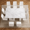 94 Inch Premium Quality PU Leather Dining Table Set Chairs