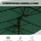 15 Foot Solar LED Double Sided Outdoor Umbrella With Base