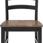Armless Dining Chair Set 2 Two Tone Black and Brown