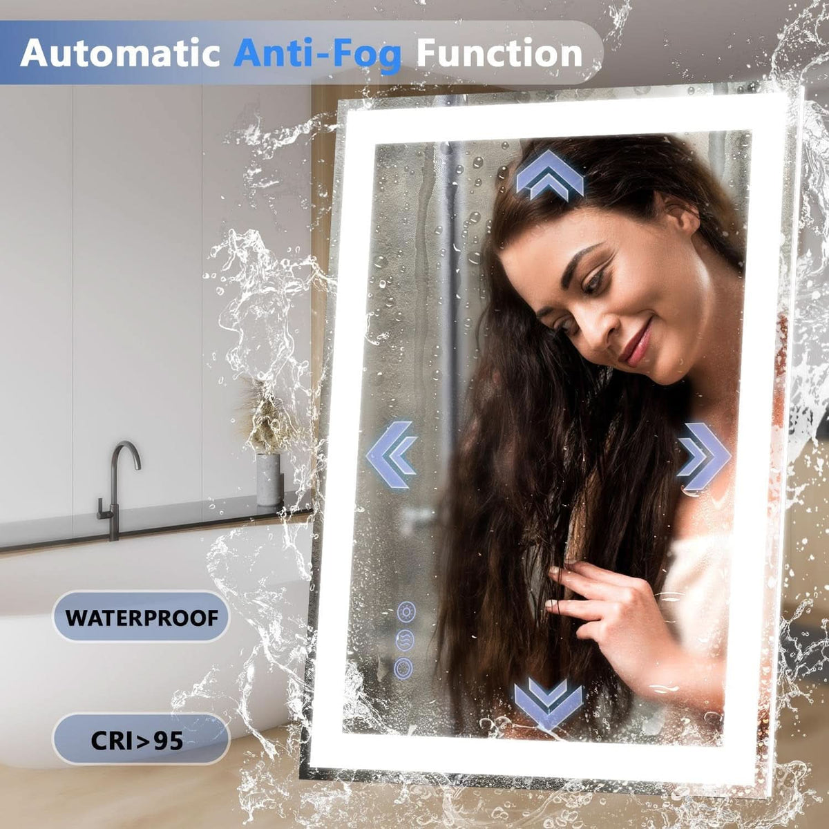 24x32Inch Front Backlit LED Vanity Mirror Dimmable-4