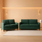 Green Mid Century Modern Couch and Loveseat Set for Small Spaces