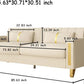 86 Inch Beige Velvet Loveseat With Gold Metal Legs Modern