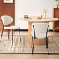 47 Inch Round Dining Table Set Beige Oak Boucle Padded Seating
