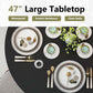 47 Inch Round Dining Table For 4 With Storage Shelf Black