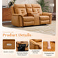 Power Reclining Electric Loveseat Brown Faux Leather