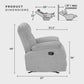 Gray Chenille Double Recliner Sofa Durable Upholstery
