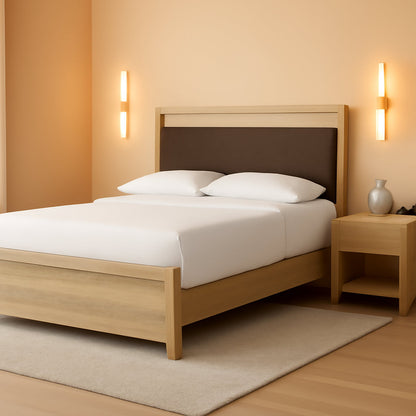 King Sized Upholstered Bed Frame With Headboard LED Lighting