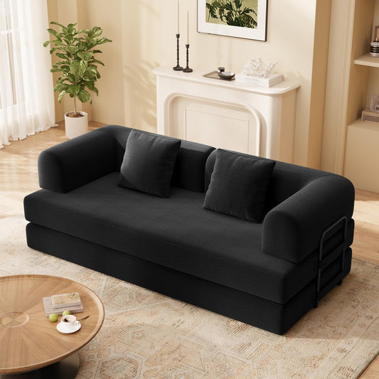 78.8 Inch Convertible Sofa Bed Removable Armrests