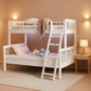 White Luxurious Hardwood Space Saving Bunk Bed Twin