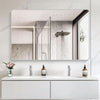 Size 55X36Inches Silver Metal Framed Vanity Mirror