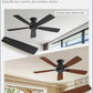 46 Inch Black Low Profile Ceiling Mount Ceiling Fan Remote