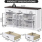 63Inch White Farmhouse Sideboard Cabinet Storage Organization-1