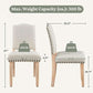 Beige Upholstered Dining Chairs With Nailhead Trim
