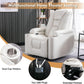 Cream White Power Recliner Chair With USB Ports And Hidden Storage-3
