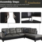 Two Piece L Shape Sectional Sofa Set With Chaise In Taupe Microfiber Right Hand Facing Living Room Furniture-4