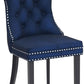 Navy Velvet Wingback Dining Chairs Set Of 4 Modern