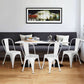 Stackable Distressed White Metal Dining Chairs For Indoor Outdoor Set Of 4