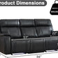 Black Leather Ambient Lighting Power Recliner Sofa