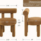 Velvet Upholstered Armless Dining Chairs Yellowish Brown