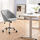Light Gray Velvet Desk Chair With Adjustable Tilt Arm