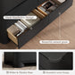 Black Six Drawer Dresser With Contemporary Woodgrain